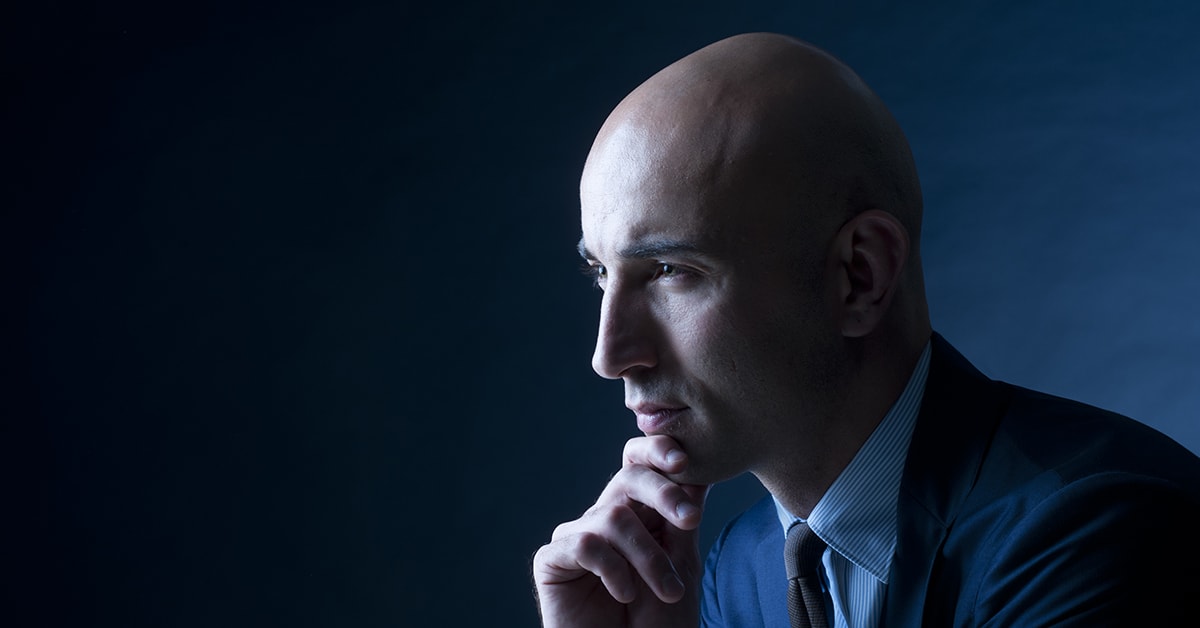 Dramatic corporate portrait Chris Ambas - lawyer by Melbourne Headshot Company